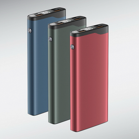 Внешний аккумулятор, 10000 mAh, QuickCharge3.0/PowerDelivery, синий